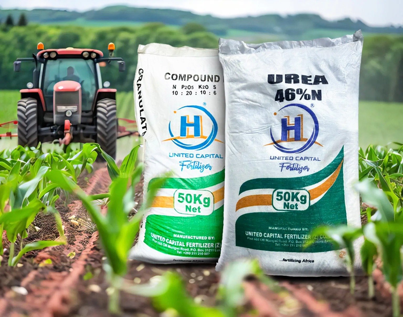 Fertilizer field and truck